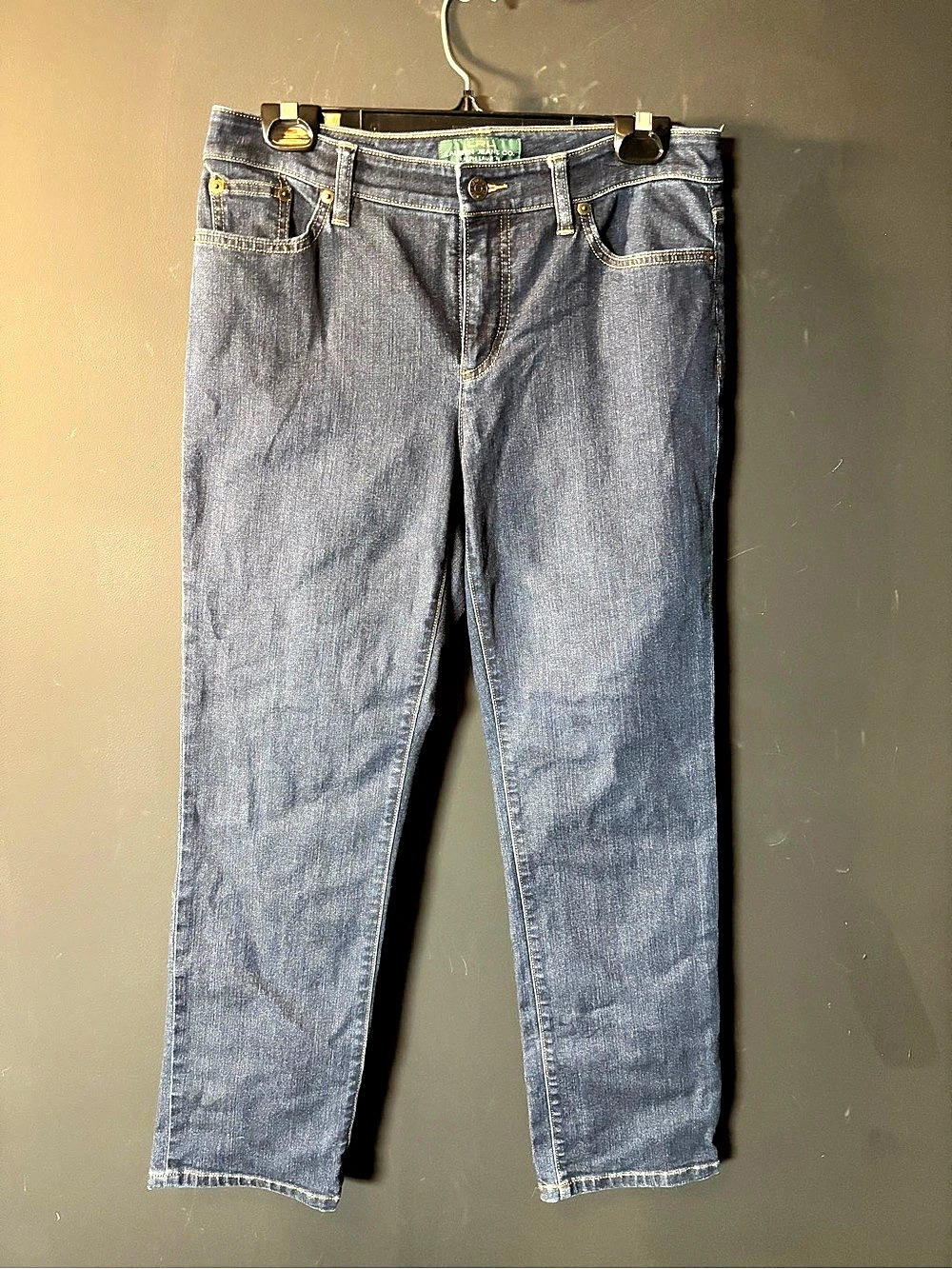 Lauren Ralph Lauren Jeans Co. Petite Straight Leg Jeans Blue Waist 8P